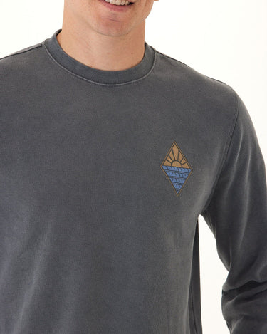 Mineral Wash Diamond Horizon Graphic Fleece Crewneck Threads 4 Thought 