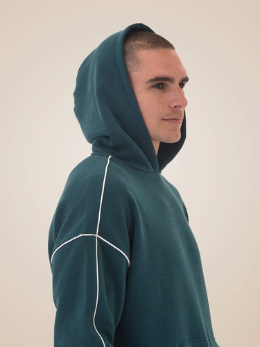 Marcel Triblend Fleece Contrast Piping Pullover Hoodie Mens Outerwear Sweatshirt Threads 4 Thought 