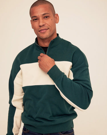 Angus CVC Fleece Colorblock Half Zip Threads 4 Thought 