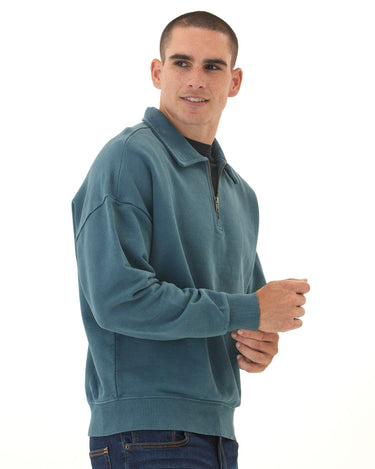 Gabe Mineral Wash Heavy Terry Quarter Zip Pullover Threads 4 Thought 