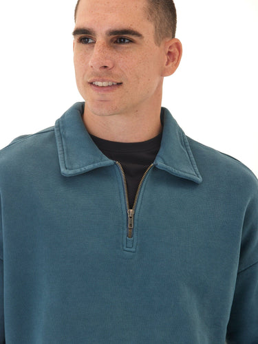Gabe Mineral Wash Heavy Terry Quarter Zip Pullover Threads 4 Thought 