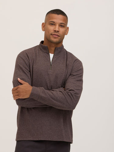 Kace Brushed Jacquard Quarter Zip Mock Neck Mens Outerwear Sweatshirt Threads 4 Thought 