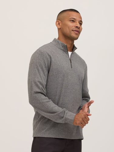 Kace Brushed Jacquard Quarter Zip Mock Neck Mens Outerwear Sweatshirt Threads 4 Thought 