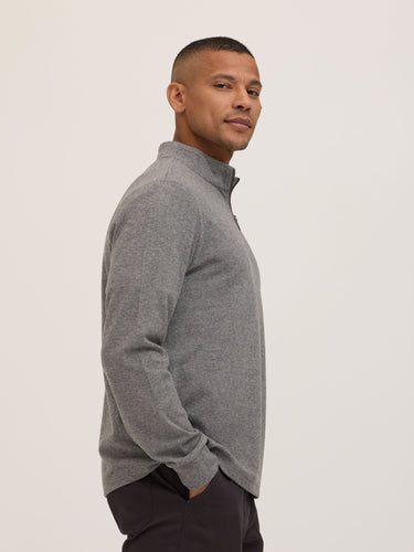 Kace Brushed Jacquard Quarter Zip Mock Neck Mens Outerwear Sweatshirt Threads 4 Thought 