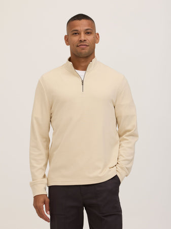 Kace Brushed Jacquard Quarter Zip Mock Neck – Threads 4 Thought
