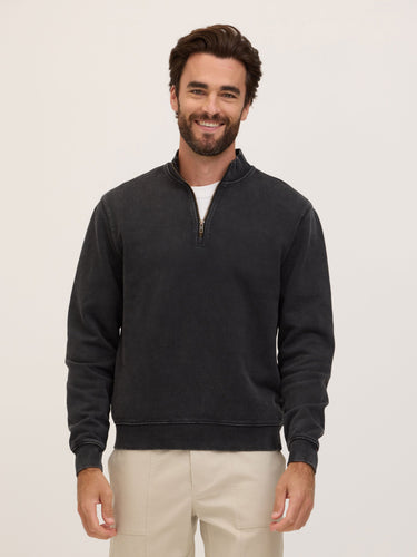 Zack Mineral Wash Heavy Terry Quarter Zip Mens Outerwear Sweatshirt Threads 4 Thought 