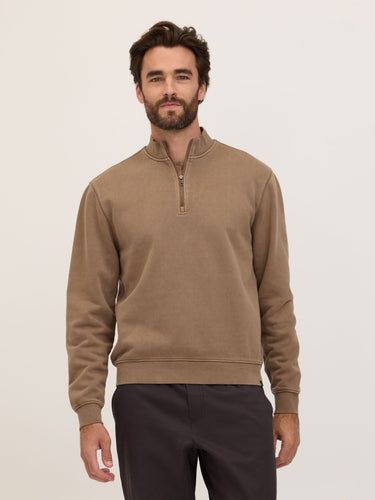 Zack Mineral Wash Heavy Terry Quarter Zip Mens Outerwear Sweatshirt Threads 4 Thought 