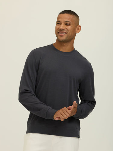 Corey Fleeced Rib Crew Pullover Mens Outerwear Sweatshirt Threads 4 Thought 
