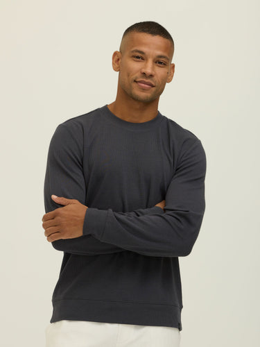 Corey Fleeced Rib Crew Pullover Mens Outerwear Sweatshirt Threads 4 Thought 