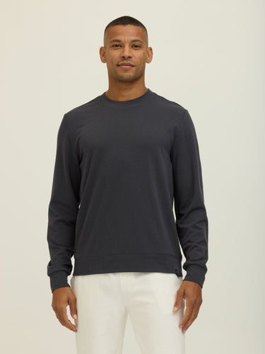 Corey Fleeced Rib Crew Pullover Mens Outerwear Sweatshirt Threads 4 Thought 