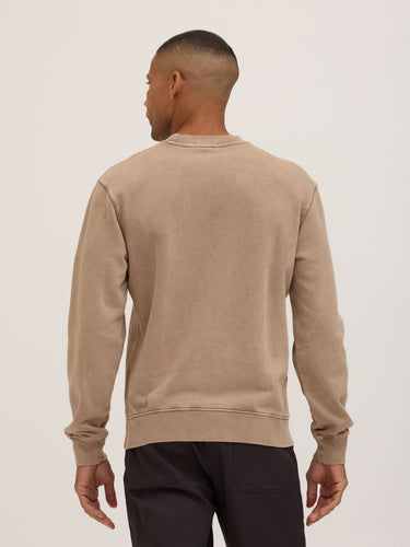 Dallas Mineral Wash Cotton Blend Terry Relaxed Crew Pullover Mens Outerwear Sweatshirt Threads 4 Thought 