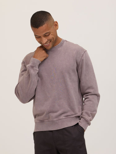 Dallas Mineral Wash Cotton Blend Terry Relaxed Crew Pullover Mens Outerwear Sweatshirt Threads 4 Thought 