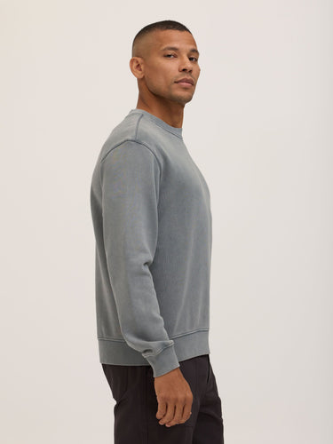 Dallas Mineral Wash Cotton Blend Terry Relaxed Crew Pullover Mens Outerwear Sweatshirt Threads 4 Thought 