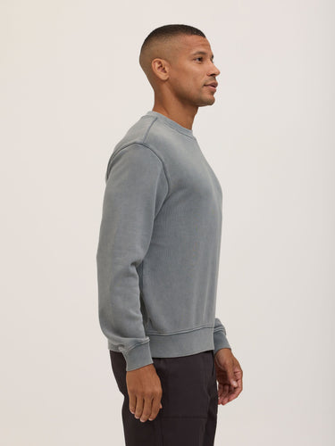 Dallas Mineral Wash Cotton Blend Terry Relaxed Crew Pullover Mens Outerwear Sweatshirt Threads 4 Thought 