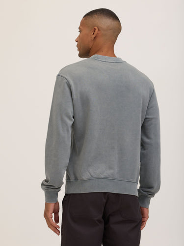 Dallas Mineral Wash Cotton Blend Terry Relaxed Crew Pullover Mens Outerwear Sweatshirt Threads 4 Thought 