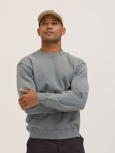 Dallas Mineral Wash Cotton Blend Terry Relaxed Crew Pullover Mens Outerwear Sweatshirt Threads 4 Thought 