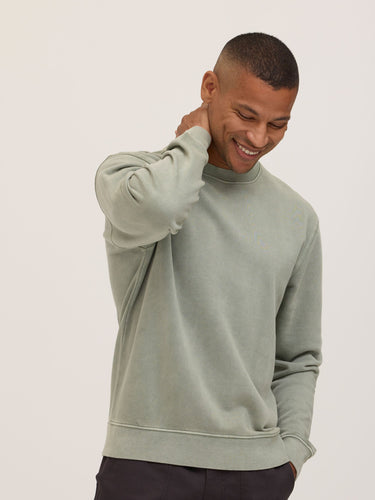 Dallas Mineral Wash Cotton Blend Terry Relaxed Crew Pullover Mens Outerwear Sweatshirt Threads 4 Thought 