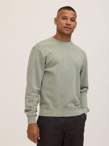 Dallas Mineral Wash Cotton Blend Terry Relaxed Crew Pullover Mens Outerwear Sweatshirt Threads 4 Thought 