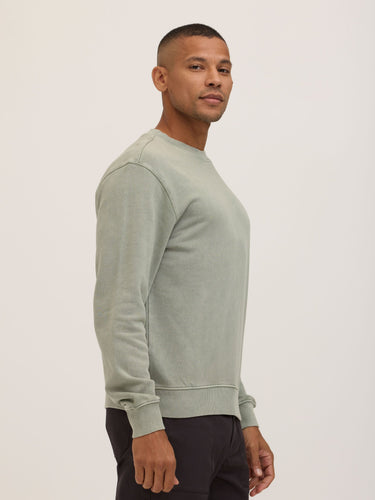 Dallas Mineral Wash Cotton Blend Terry Relaxed Crew Pullover Mens Outerwear Sweatshirt Threads 4 Thought 