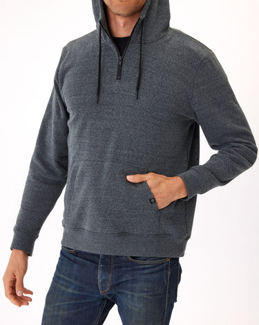 Triblend Breton Half Zip Hoodie Mens Outerwear Sweatshirt Threads 4 Thought 
