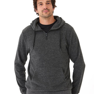 Triblend Breton Half Zip Hoodie Mens Outerwear Sweatshirt Threads 4 Thought 