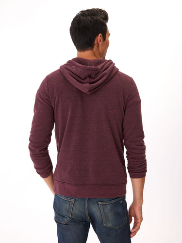 Triblend Breton Half Zip Hoodie Mens Outerwear Sweatshirt Threads 4 Thought 