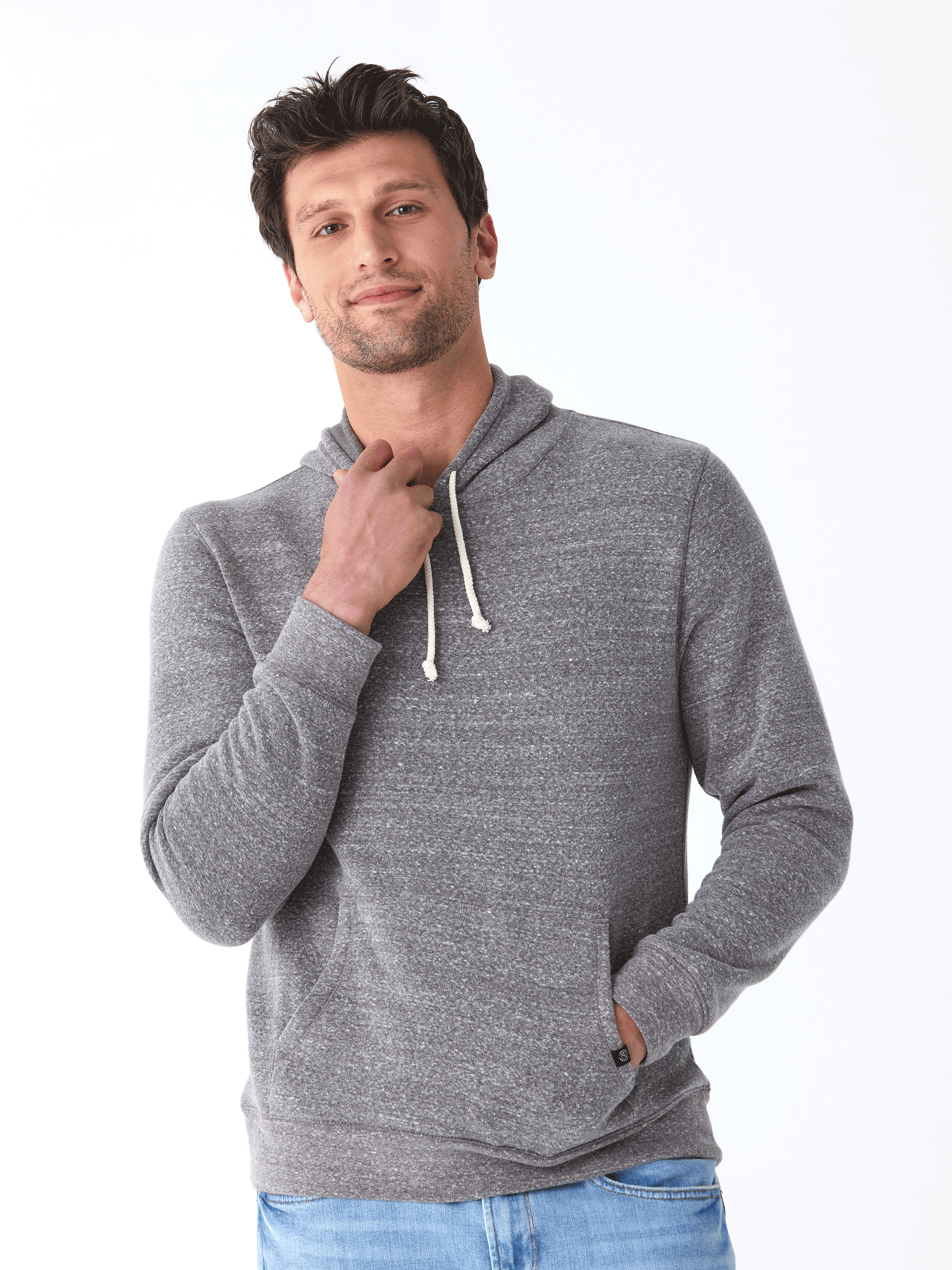 Triblend Pullover Hoodie in Heather Grey – Threads 4 Thought