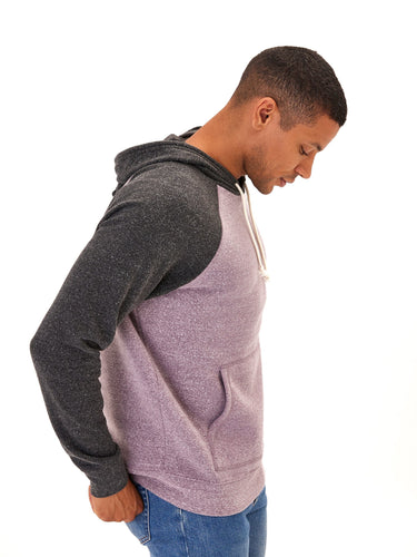 Triblend Fleece Colorblock Raglan Hoodie Mens Outerwear Sweatshirt Threads 4 Thought 