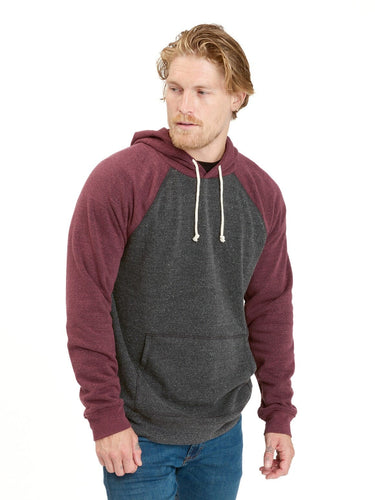 Colorblock Raglan Triblend Hoodie Mens Outerwear Sweatshirt Threads 4 Thought 