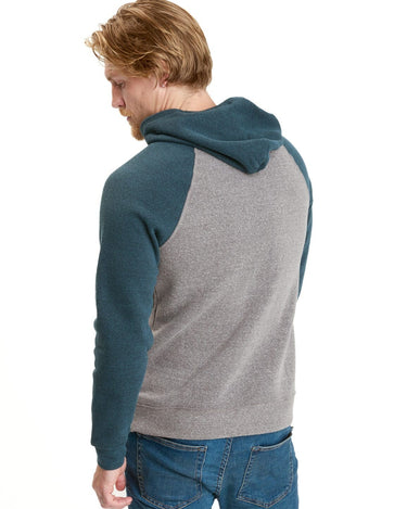 Colorblock Raglan Triblend Hoodie Mens Outerwear Sweatshirt Threads 4 Thought 