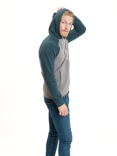Colorblock Raglan Triblend Hoodie Mens Outerwear Sweatshirt Threads 4 Thought 