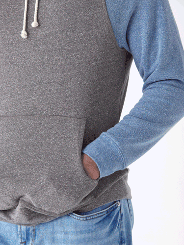 Triblend Fleece Colorblock Raglan Hoodie Mens Outerwear Sweatshirt Threads 4 Thought 
