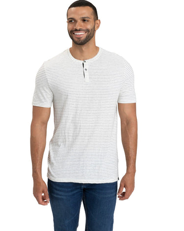 Stripe Triblend Jersey Short Sleeve Henley – Threads Thought