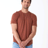 Stripe Triblend Jersey Short Sleeve Henley Mens Tops Tshirt Short Threads 4 Thought 