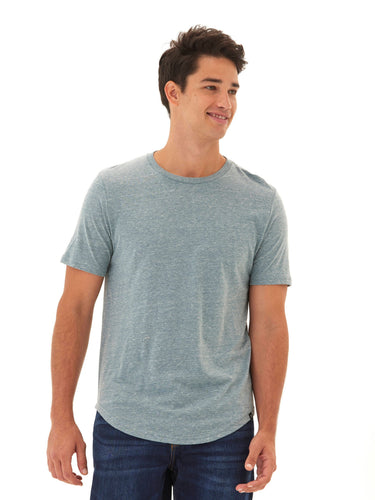 Triblend Contrast Stitch Crew Neck Mens Tops Tshirt Short Threads 4 Thought 