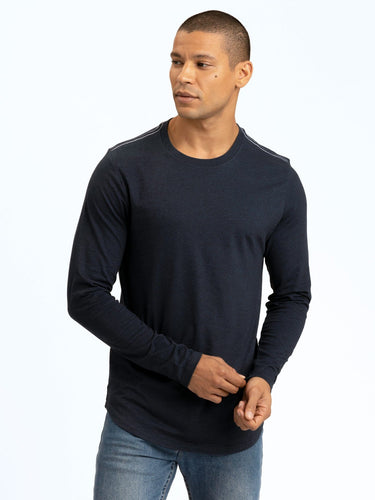 Kye Triblend Long Sleeve Crew Mens Tops Tshirt Long Threads 4 Thought