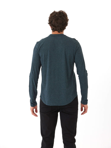 Black Fleck Triblend Long Sleeve Crew Mens Tops Tshirt Long Threads 4 Thought 