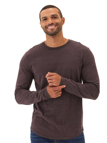 Black Fleck Triblend LS Crew Threads 4 Thought