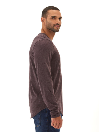Black Fleck Triblend LS Crew Threads 4 Thought