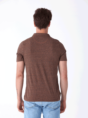 Black Fleck Triblend Jersey Polo Mens Tops Tshirt Short Threads 4 Thought 