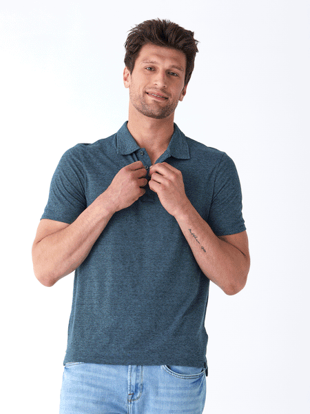 Black Fleck Triblend Jersey Polo – Threads 4 Thought