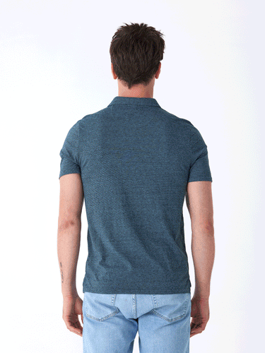Black Fleck Triblend Jersey Polo Mens Tops Tshirt Short Threads 4 Thought 