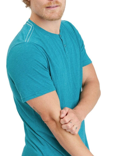 Baseline Short Sleeve Triblend Henley Mens Tops Tshirt Short Henley Threads 4 Thought 