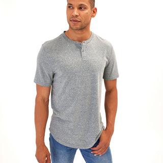 Baseline Triblend 2-Button SS Henley Mens Tops Tshirt Short Threads 4 Thought 