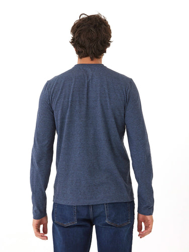 Braeden Black Fleck Long Sleeve Triblend Henley Mens Tops Tshirt Long Henley Threads 4 Thought 