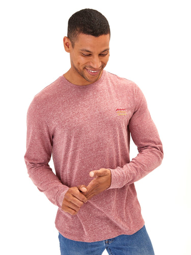 Embroidery Long Sleeve Triblend Crew Mens Tops Tshirt Long Threads 4 Thought