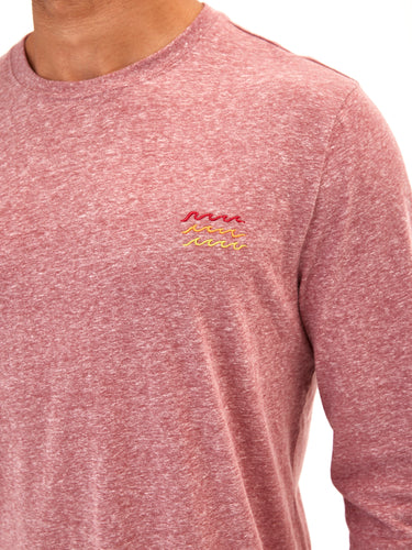 Embroidery Long Sleeve Triblend Crew Mens Tops Tshirt Long Threads 4 Thought