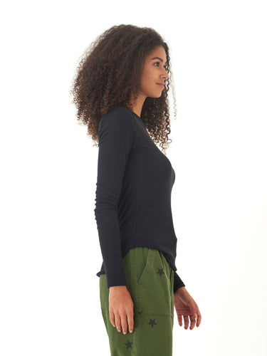 Torri Feather Rib Long Sleeve Crew Tee Threads 4 Thought