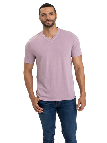 Mineral Wash Jersey V-Neck Tee Mens Tops Tshirt Short Threads 4 Thought 
