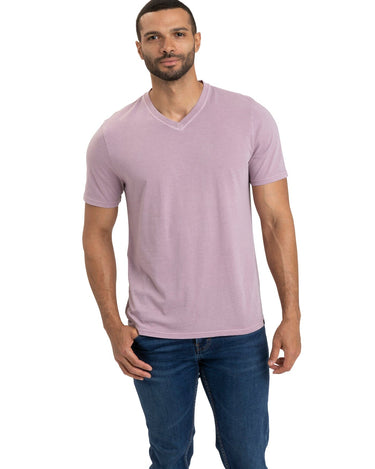Mineral Wash Jersey V-Neck Tee Mens Tops Tshirt Short Threads 4 Thought 
